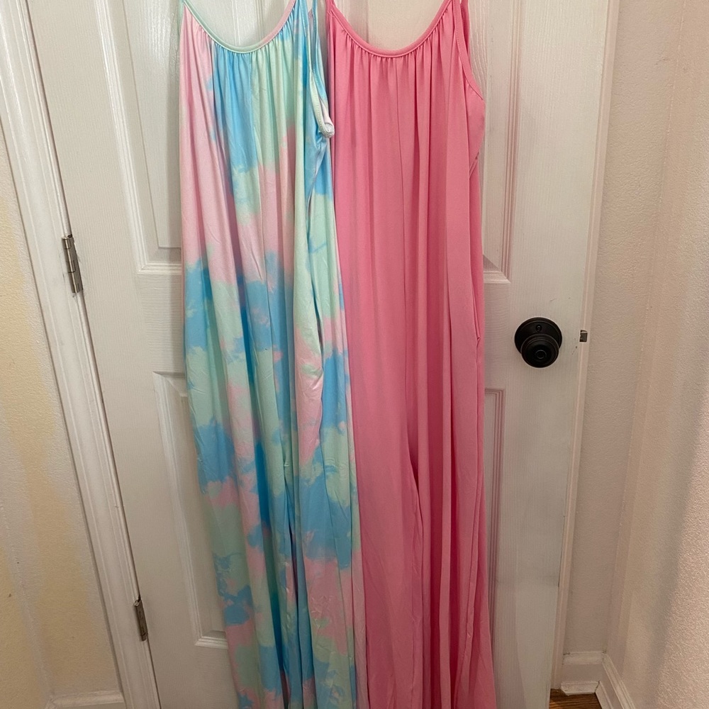 One piece jumpers with pockets, wide leg